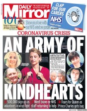 Daily Mirror (UK) Newspaper Front Page for 26 March 2020