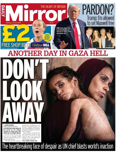 Daily Mirror Newspaper Front Page (UK) for 26 July 2025