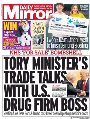 Daily Mirror (UK) Newspaper Front Page for 27 November 2019