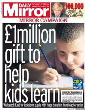 Daily Mirror (UK) Newspaper Front Page for 27 January 2021