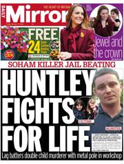 Daily Mirror front page for 27 February 2026