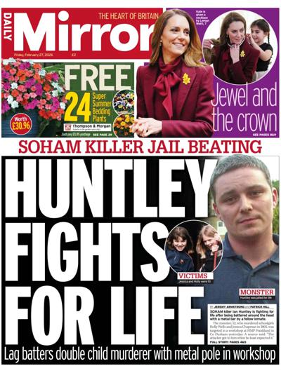 Daily Mirror Newspaper Front Page (UK) for 27 February 2026