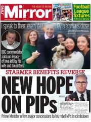 Daily Mirror front page for 27 June 2025
