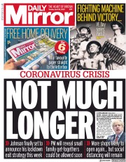 Daily Mirror (UK) Newspaper Front Page for 28 April 2020