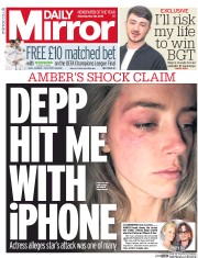 Daily Mirror (UK) Newspaper Front Page for 28 May 2016