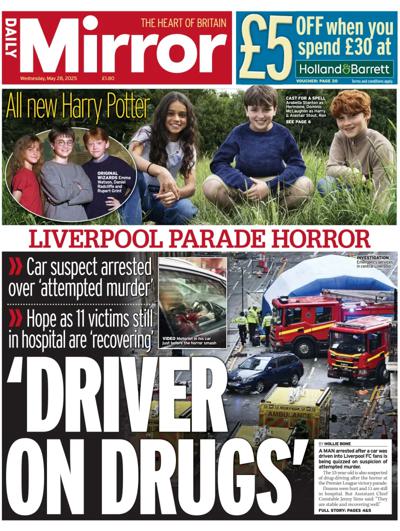 Daily Mirror Newspaper Front Page (UK) for 28 May 2025