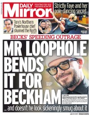 Daily Mirror (UK) Newspaper Front Page for 28 September 2018