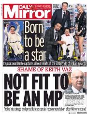 Daily Mirror (UK) Newspaper Front Page for 29 October 2019