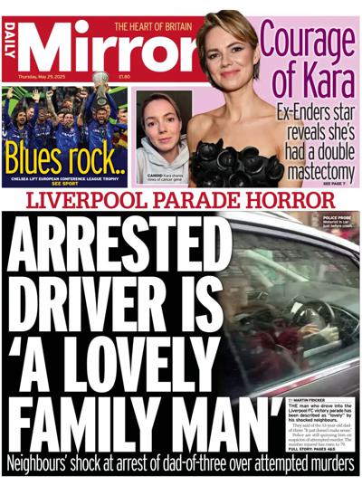 Daily Mirror Newspaper Front Page (UK) for 29 May 2025