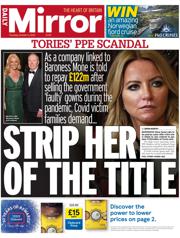 Daily Mirror front page for 2 October 2025