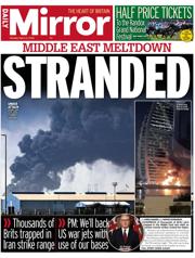 Daily Mirror front page for 2 March 2026