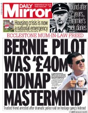 Daily Mirror (UK) Newspaper Front Page for 2 August 2016