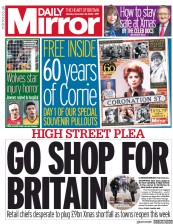 Daily Mirror (UK) Newspaper Front Page for 30 November 2020