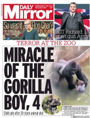 Daily Mirror (UK) Newspaper Front Page for 30 May 2016