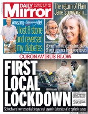 Daily Mirror (UK) Newspaper Front Page for 30 June 2020