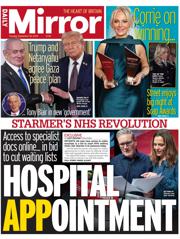 Daily Mirror front page for 30 September 2025