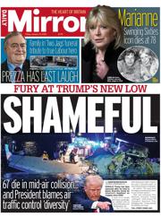 Daily Mirror front page for 31 January 2025