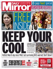 Daily Mirror (UK) Newspaper Front Page for 31 March 2021