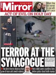 Daily Mirror front page for 3 October 2025