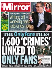 Daily Mirror front page for 3 February 2025