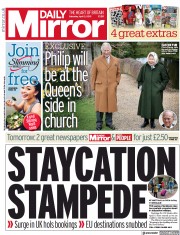 Daily Mirror (UK) Newspaper Front Page for 3 April 2021