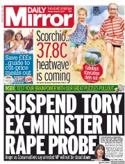 Daily Mirror (UK) Newspaper Front Page for 3 August 2020