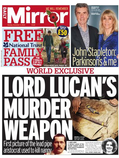 Daily Mirror Newspaper Front Page (UK) for 4 November 2024