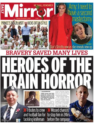Daily Mirror Newspaper Front Page (UK) for 4 November 2025