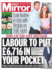 Daily Mirror (UK) Newspaper Front Page for 4 December 2019