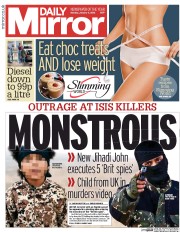 Daily Mirror (UK) Newspaper Front Page for 4 January 2016