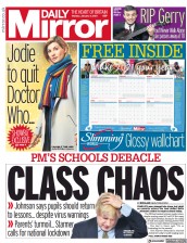 Daily Mirror (UK) Newspaper Front Page for 4 January 2021