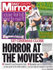 Daily Mirror (UK) Newspaper Front Page for 5 October 2020