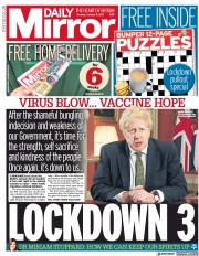 Daily Mirror (UK) Newspaper Front Page for 5 January 2021