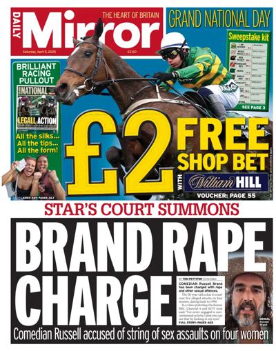 Daily Mirror Newspaper Front Page (UK) for 5 April 2025