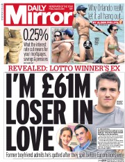 Daily Mirror (UK) Newspaper Front Page for 5 August 2016