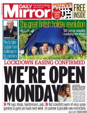 Daily Mirror (UK) Newspaper Front Page for 6 April 2021