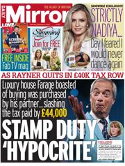 Daily Mirror front page for 6 September 2025