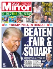 Daily Mirror (UK) Newspaper Front Page for 7 November 2020