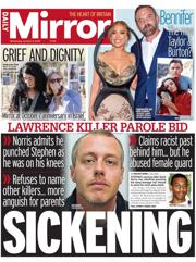 Daily Mirror front page for 8 October 2025