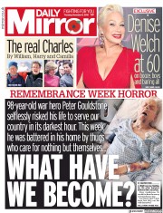 Daily Mirror (UK) Newspaper Front Page for 8 November 2018