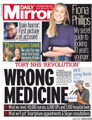 Daily Mirror (UK) Newspaper Front Page for 8 January 2019