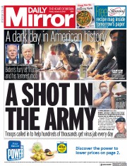 Daily Mirror (UK) Newspaper Front Page for 8 January 2021