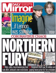 Daily Mirror (UK) Newspaper Front Page for 9 October 2020