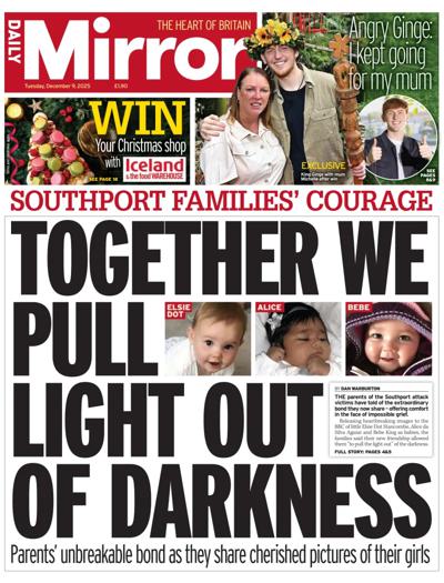 Daily Mirror Newspaper Front Page (UK) for 9 December 2025