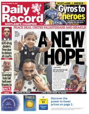Daily Record front page for 10 October 2025