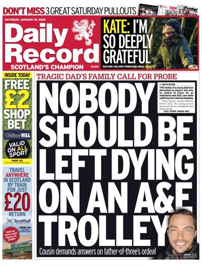 Daily Record Newspaper Front Page (UK) for 10 January 2026