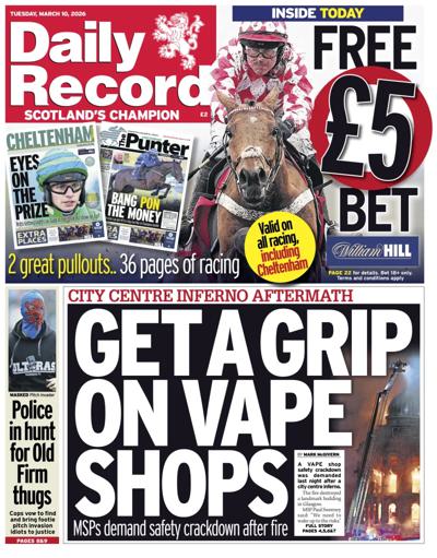 Daily Record Newspaper Front Page (UK) for 10 March 2026
