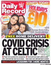 Daily Record (UK) Newspaper Front Page for 11 January 2021