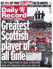 Daily Record front page for 12 February 2025