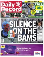 Daily Record front page for 12 March 2026
